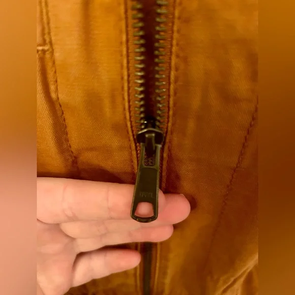 Old Navy Woman’s Orange Sz M 100% Cotton Utility Jacket W/ Waist Drawstring - Picture 14 of 16